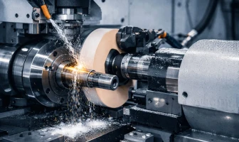 Proces szlifowania CNC elementu metalowego na maszynie przemysłowe